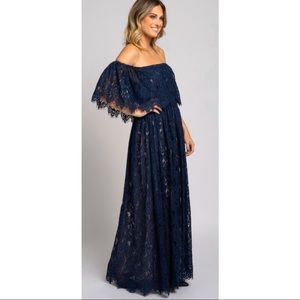 Brand New Off the Shoulder Lace Maxi Dress